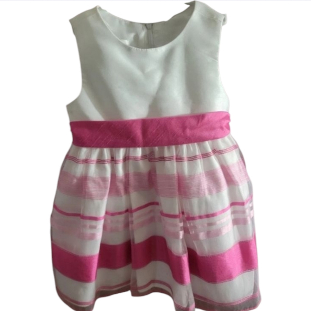 Girls 24 M Princess Dress, Pink White Summer‎ Spring Party, Special Occasion
